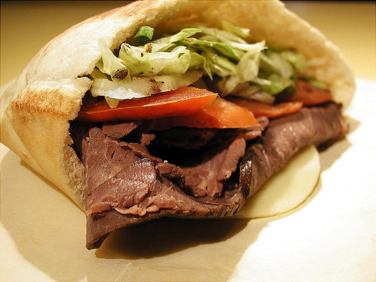 Peppercorn Beef Pitas Peppercorn Beef Pitas picture